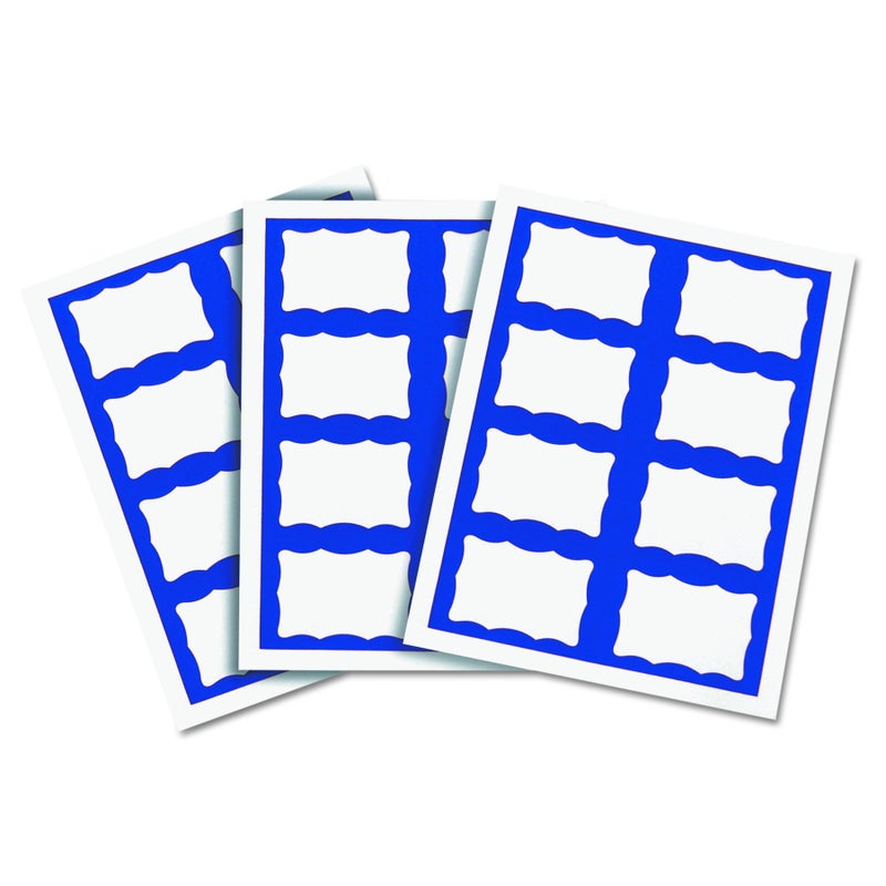 C-Line Pressure Sensitive Inkjet/Laser Printer Name Badges, Blue Border, 3.38 x 2.33 Inches, 200 Labels per Box (92365) - Image 2